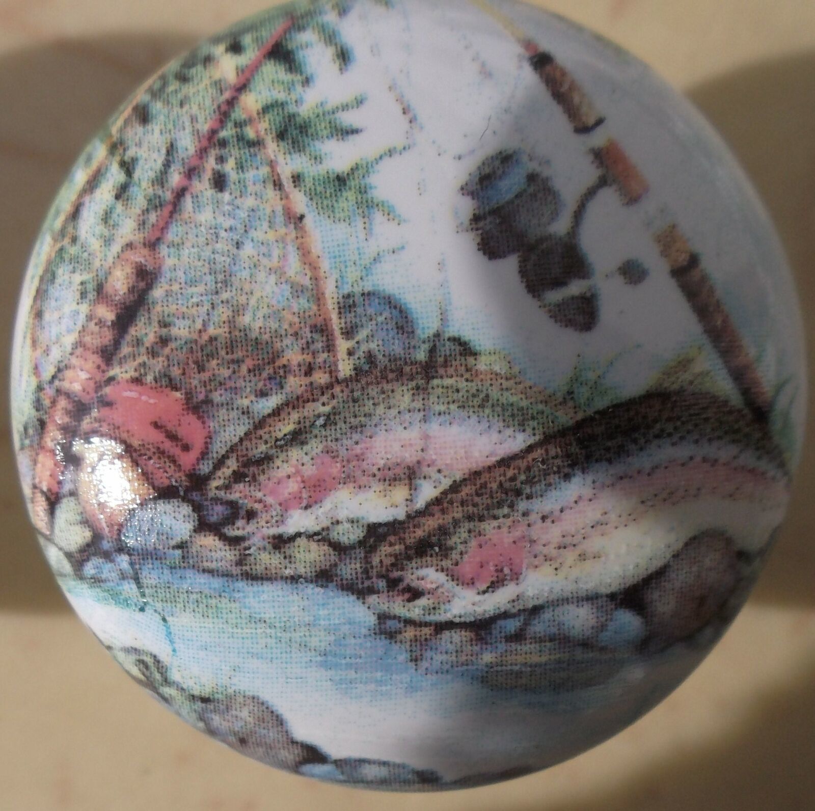 Cabinet Knobs Knob w/ Fresh Water Rainbow Trout Fish #2 - $5.20
