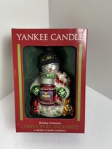 Chris Snowbrite Yankee Candle Snowman Christmas Ornament NIB Hand Blown Glass - £7.22 GBP