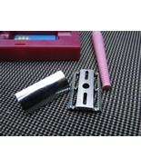 Vintage Soviet USSR Safety Razor &quot;Rendezvous-1&quot; In Purple-Red Color Box NOS - $18.80