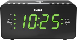NAXA NRC-191 Dual Alarm Clock with QI Wireless Charging Function - £31.10 GBP