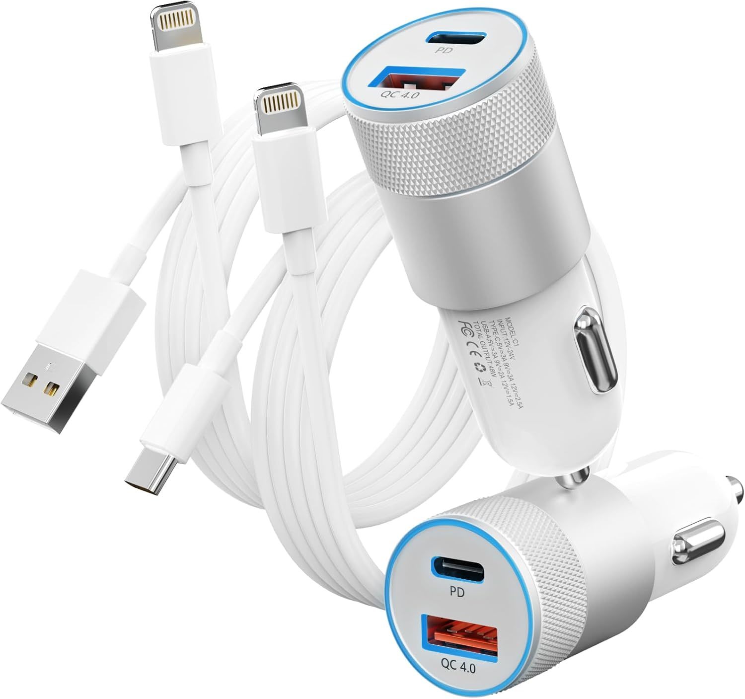 Car Charger [Apple Mfi Certified], 2 Pack 48W Dual Port Usb C Fast Charg... - $26.99