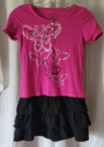 Girls Faded Glory Dress Size Large 10-12 Pink Black Butterflies Spring S... - £7.85 GBP