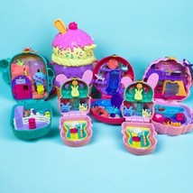 Mattel Polly Pocket Lot: 6 Compacts 1 Micro Figure Ice Cream Poodle Cactus Bunny - $27.93