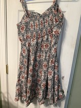 Torrid Dress Women 0 White Blue Floral Strapless A-Line - $15.83