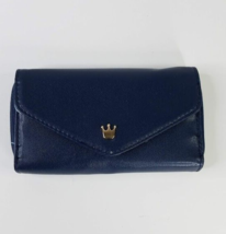 Donbrook Purse Handmade Crown Small Pouch Wristlet Navy Blue Removable W... - $14.84