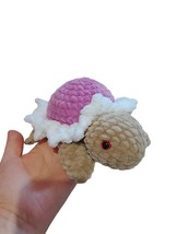 Crochet Turtle Plush Toy Soft and Cuddly Beige and Purple (Model 3) - $25.29