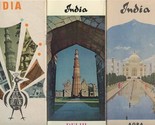 3 Delhi Agra and India Brochures 1960&#39;s With Maps - $37.62
