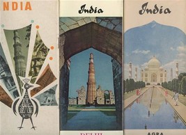 3 Delhi Agra and India Brochures 1960&#39;s With Maps - £29.58 GBP