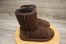 UGG Shoe Kids Girls Youth 3 Classic Short Boot Brown Pull On Fleece Lined Casual - £23.45 GBP