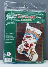 New Vtg Bucilla Christmas Felt Stocking Kit Santa &amp; Animals w/ Sequins 32709 15&quot; - £29.28 GBP