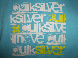 Quicksilver Surf Clothing Brand Snowboarding Blue Graphic Print T Shirt - S - £14.14 GBP