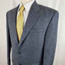 Marshall Field&#39;s Blue Weave Wool Sport Coat Jacket 40R Two Button Fully ... - $34.99