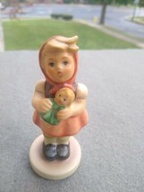 1967 mold Goebel Hummel Figurine &quot;Little Girl With Doll&quot; 239/B  3-1/2&quot; Tall - £8.69 GBP