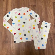 Hanna Andersson Girls Long John Pajama 2PC Set Gummy Candy Size 12 Printed Dots - £22.15 GBP