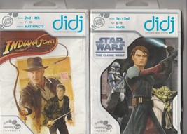 LeapFrog didj Games Lot of 2 ~ Indiana Jones and Star Wars The Clone Wars (Math) - £7.39 GBP