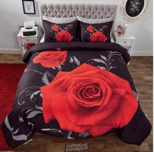 Photo Real Comforter Sets King Red Rose - £59.85 GBP