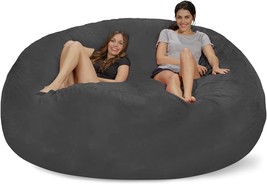 Giant 8&#39; Memory Foam Furniture Bean Bag - Big Sofa With Soft Micro Fiber Cover - - £405.15 GBP