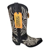 Corral Ladies Black Pattern Embroidered Snip Toe Boots Z5299 Women’s Siz... - $265.99