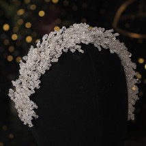 Vintage Silver Full Crystal Headband Hair band Bridal Shinny Rhinestone Headpiec - £27.18 GBP