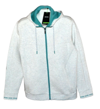 Hugo Boss  Gray Teal Blue Hoodie Men&#39;s Cotton Sport Jacket Size XL - £116.97 GBP