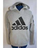 adidas Youth Large Gray Black Logo Pullover Hoodie ~L(14/16)~ 417521 - £11.02 GBP