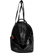 Betsey Johnson Mini Backpack Black Faux Suede/Leather Heart Starburst Ro... - €19,63 EUR