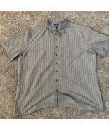 Croft &amp; Barrow Casual Button Down Shirt Top Gray XXL Micro Checkered Str... - €11,14 EUR