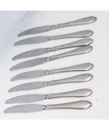 Oneida Jacqueline Simba Dinner Knives 9-1/2&quot; Stainless Lot of 8 - $34.59 CAD