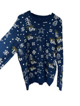 Dallas Cowboys Miller Lite Ugly Christmas Sweater Men&#39;s Size XL Blue Knit VGC - £35.03 GBP