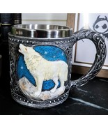Celtic Howling Direwolf White Wolf At Starry Night Mountains Coffee Mug ... - €21,66 EUR