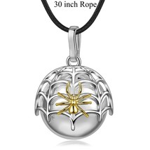 20mm Spider Necklace Cobweb round animal Harmony Ball Necklace Mother Jewelry Ch - £17.77 GBP