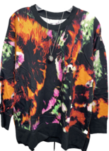 NWT LuLaRoe Small Black Orange Pink Green Tie Dye Hannah SWEATSHIRT - £35.99 GBP