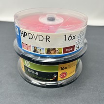 NEW HP Blank DVD-R DVDR 16X Logo Branded 4.7GB Recordable Disc LOT of 50... - $12.30
