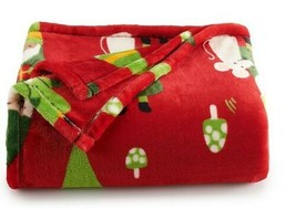 The Big One Oversized Supersoft Plush Throw Blanket Gnomes Red Christmas 5&#39;x6&#39; - $31.18