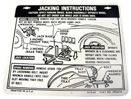1968-1972 Corvette Instructions Jacking - $413.03 MXN