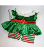 Build A Bear Clothes Holiday Christmas Elf Dress Green Red Leggings BAB ... - £10.59 GBP