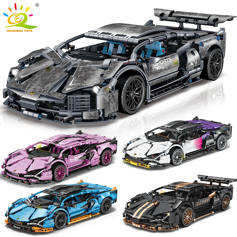 HUIQIBAO 1:14 Racing Car Technical Model Building Blocks MOC Bricks Set Children - £30.62 GBP+