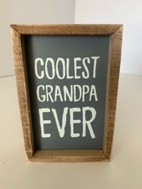 Grandpa Gift - Coolest Grandpa Ever - Wooden Box Sign- Primitives By Kat... - $7.79