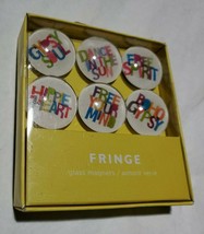 New Fringe Glass Magnet, BOHO, Free Spirit, Hippie Heart 6 pcs set - £11.85 GBP