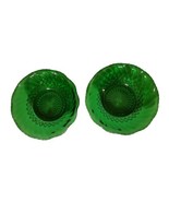 Anchor Hocking Forest Green Glass Ruffled  Edge Bowl Lot of 2 - £26.62 GBP
