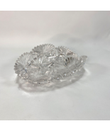 Cut Lead Crystal Glass Candy Nuts Snacks Dish American Brilliant Curved ... - £34.83 GBP