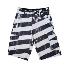 Tony Hawk 900 Board Shorts Stars &amp; Stripes Black White Cargo Swim Trunks Men 30 - £13.94 GBP