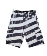 Tony Hawk 900 Board Shorts Stars &amp; Stripes Black White Cargo Swim Trunks... - $23.85 CAD