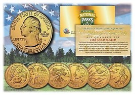 2020 2021 America The Beautiful 24K GOLD PLATED Quarters Parks U.S. 6-Co... - $18.66