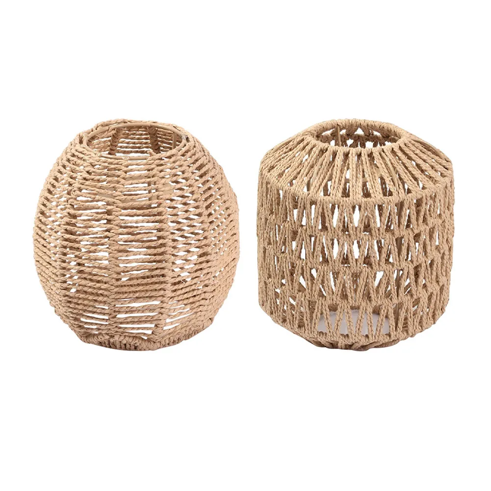 Rattan lamp cover vintage chandelier home bedroom lampshade pendant light decor thumb200