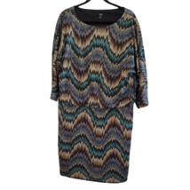 MSK Women&#39;s Dress Size XL Tiered Gold Metallic Thread Torso Lined Retro ... - £3.18 GBP