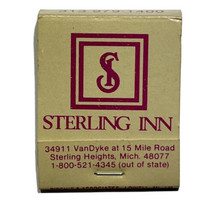 Sterling Inn Hotel Resort Sterling Heights Michigan Match Book Matchbox - £3.92 GBP
