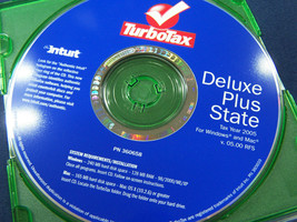 Turbotax tax year 2005  Deluxe Plus state Intuit  360658 cd - $14.84