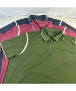 Michel Rouen Lot Of 3  Men’s Size 3XL 1/4 Zip Polo Shirt Polyester - $570.14 MXN