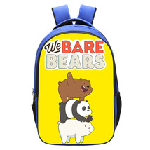 WM We Bare Bears Kid Child Backpack Daypack Schoolbag Blue Type E - £16.23 GBP